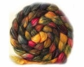 Buy 3 Get 1 Free - alpaca tencel top UPROAR roving hand painted 3.5oz