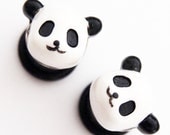 9/16 inch 14mm Panda Acrylic Plugs egl lolita piercing gauge Studs gauges lobes sweet kawaii
