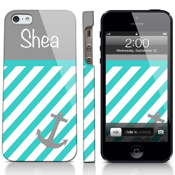 Personalized Nautical/Anchor Stripe Cell Phone Case iPhone/Samsung Options Available