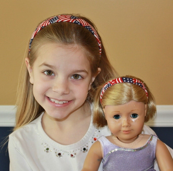 My Doll and Me Matching Headband Set - American Flag