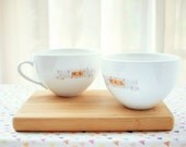 Mr & Mrs Cups. Hearts. Wedding Gift. Anniversary Teacup Set. His Hers Saucers. Marriage Bliss Quotes. Blue. Pink. Limited Edition