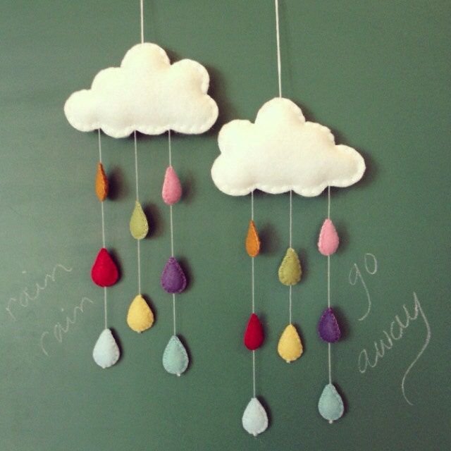 Mini rainbow rain with white cloud for nursery, playroom or children's room