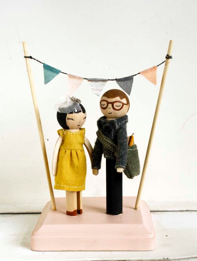 Custom clothes pin cake topper