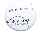 Cat Magnets, Cute Fridge Magnets, Meow, Cat Lover Gift, Pussy Cat, Animal Magnet, Unique Party Favor, Cute Gift Idea,  Black, White, Poosac