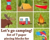Let's go camping Set of 7 Paper pieced block patterns