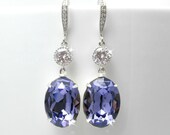 Tanzanite Earrings Purple Earrings Swarovski Crystal Dangle Earrings Cubic Zirconia Hypoallergenic Bridesmaid Gift Lavender Liliac Jewelry