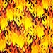 Orange Black Fire Flames Cotton Fabric