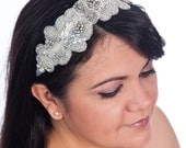 rhinestones bridal headpiece -  beaded crystal headband - Chantal
