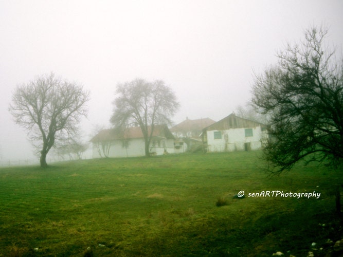 Foggy Village 8"x10" Fine Art Wall Decor Photograph For Modern Cafe Bar Pub Hotel Restaurant Nursey Home Office