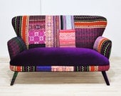 Patchwork sofa - deep purple
