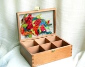 Embroidered Tea Box with flower meadow Embroidered  Wedding Card Box Jewelry Box