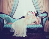 Custom Made Hand-embroidered Whimsical Wedding Crisscross Long Dress