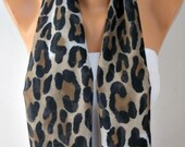 Leopard Scarf - Infinity Scarf Shawl Circle Scarf Loop Scarf Gift -fatwoman