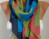 BIG SALE Chevron Scarf -Cotton Scarf Shawl Bridesmaid Gift  Multicolor Beach wrap Pareo -fatwoman