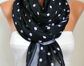 BIG SALE Polka dots Scarf - Cotton Scarf Shawl Bridesmaid Gift  Multicolor Beach wrap Pareo -fatwoman