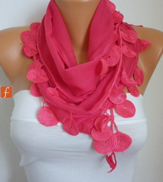 Hot Pink Women Shawl Scarf - Scarf - Cowl Scarf - fatwoman