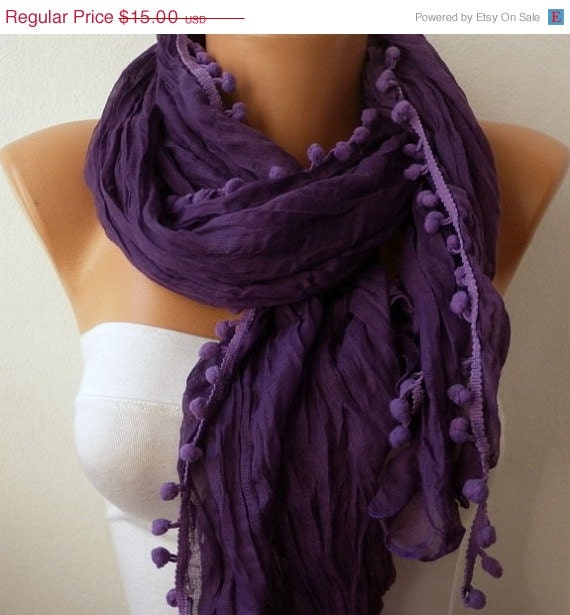 BIG SALE Purple Women Shawl Scarf - Cowl