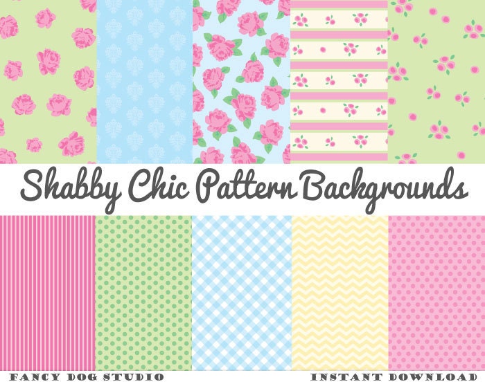 Shabby Chic Rose Digital Scrapbooking Paper Instant Download