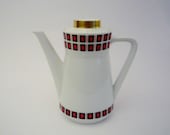 Vintage Tea Pot with Geometric Pattern