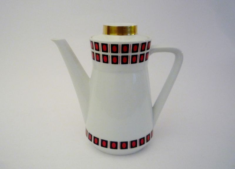 Vintage Tea Pot with Geometric Pattern