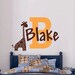 Safari Wall Decal, Giraffe Wall Decal, Name Vinyl Wall Decal, Boy Bedroom or Nursery Wall decal