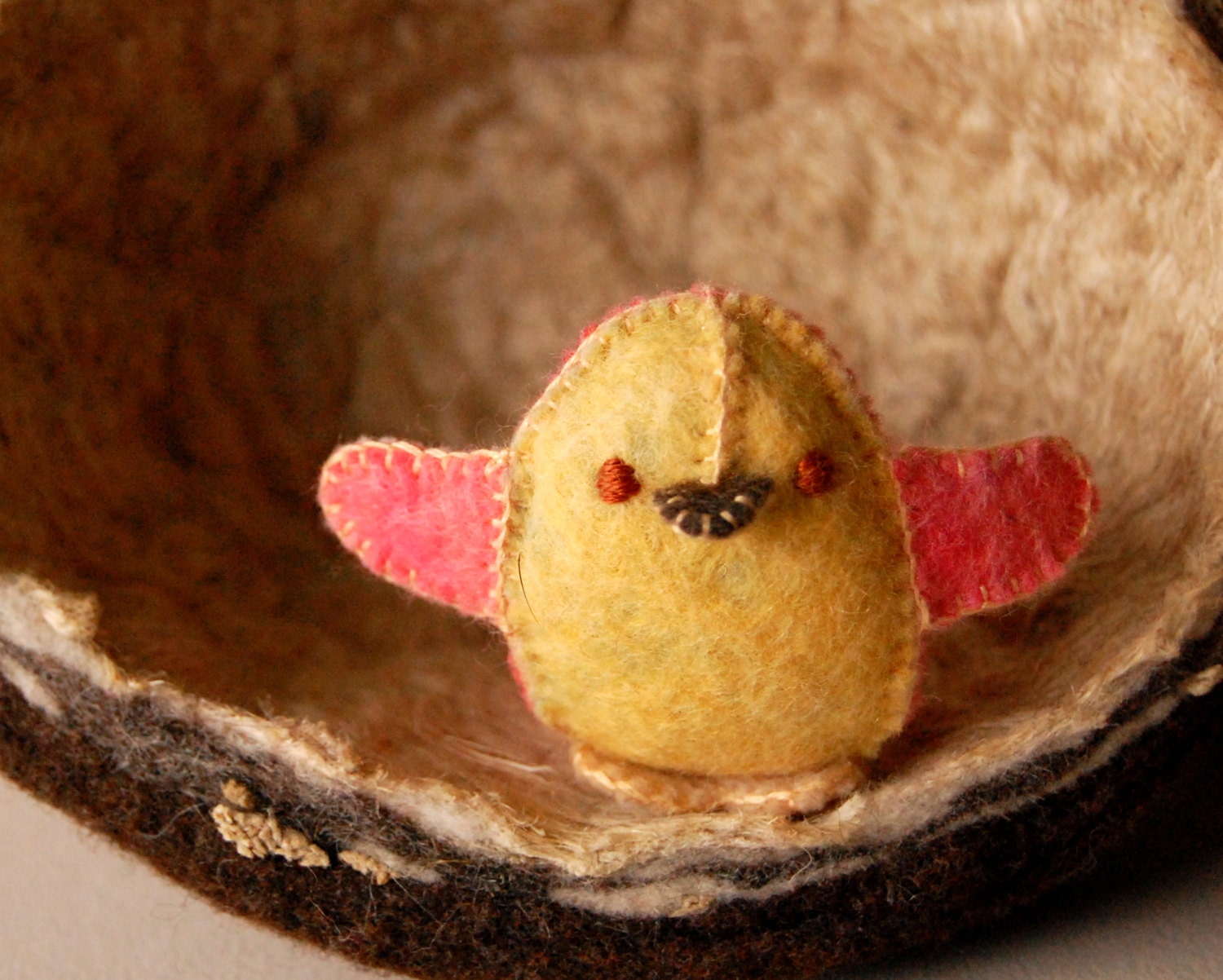 Pastel Colors Felted Baby Chicken Toy -- Handmade Felt Pure Wool Unique Baby Chicken -- For all Ages Cute Felt Toy