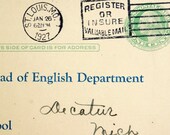 Vintage / Antique Postal Card (c.1927) - Paper Ephemera, Scrapbook/Journal Supply, Altered Art, Mixed Media Supply