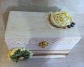 Country Chic Urban Chic Photo or Recipe Box CUSTOMIZE For free with Name Chalkboard Lid Natrual colors