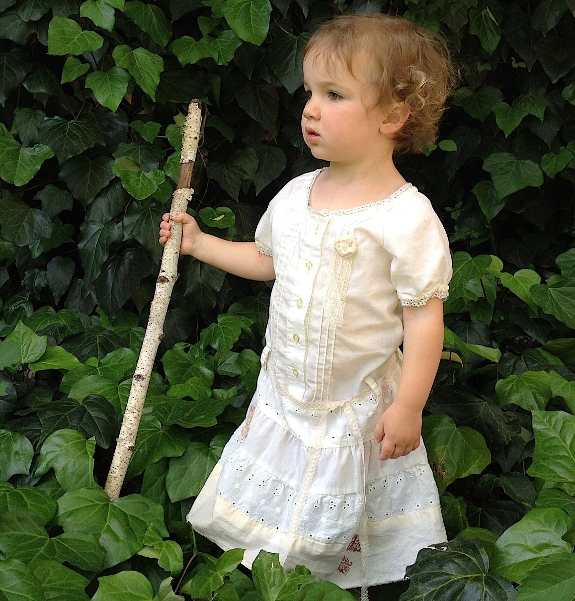 rustic boho flower girl summer off white princess eco birthday gypsy ecru original dress toddler