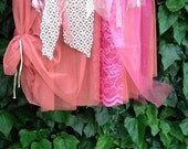 gypsy pink summer frou frou dance sing ecru tulle ladies boho lace Prairie Shabby fairy eco party skirt