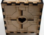 Companion Cube Coin Bank Laser Cut, Fully Assembled Version