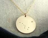 Big Dipper, Ursa Major, Great Bear, Polestar, North Star, Polaris Constellation Gold Filled Necklace by E. Ria Designs