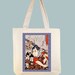 Vintage Kuniyoshi Warrior Print on 15x15 Canvas Tote with shoulder strap - other sizes available