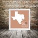 TEXAS Wedding Gift Custom State Map Personalized State Map - Personalized Texas Map- State Map Art Personalized Custom Wedding Map