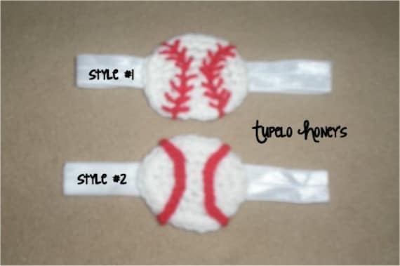 Buy baseball softball headbands - Crochet Baseball Headband