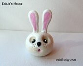 White Rabbit Sculpture - Bunny Figurine - Rabbie The White Rabbit - Animal Sculpture - OOAK