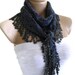 Necklace scarves, Traditional Turkish-style, Fashion scarf, Lace scarf, Grey scarf, 2013 Trends