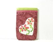 Mothers Day - Kindle Case - Embroidered Pink and Green Floral Design