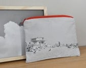 los angeles beach zipper pouch makeup pouch - ready to ship