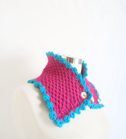 Dark,pink,blue collar,cowl,stole,necklace,handmade,crochet,gift idea,seasonal,scarf,shawl,fashion,trend,new,