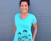 Matryoshka V-Neck T-Shirt - Nesting Doll Triblend Women's Shirt