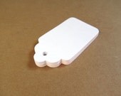 30 Medium White Tags, Gift Tags, Party Favor Tags, Weddings, Showers, Scalloped
