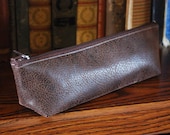 Faux leather pencil case