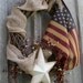Americana Wreath, Patriotic, Fourth of July Wreath, Rustic, Primitive,Tea Stained Flag