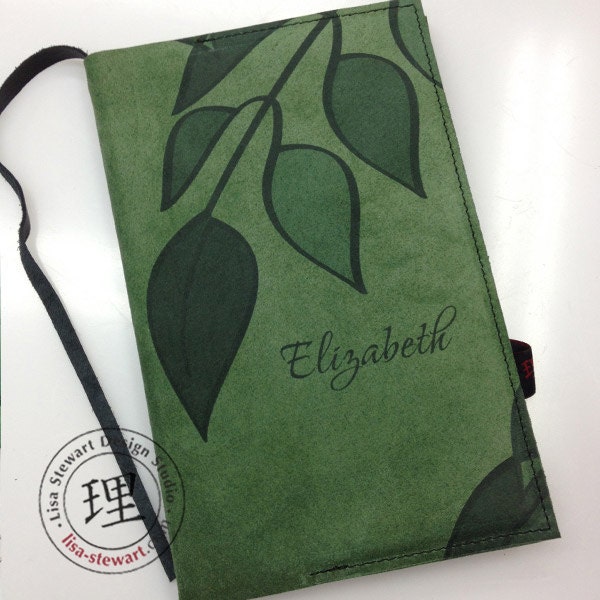 Leather Journal Cover - Custom Green Leaf Suede with Moleskine