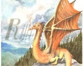 Smaug the Terrible Watercolor, the Hobbit, fantasy print
