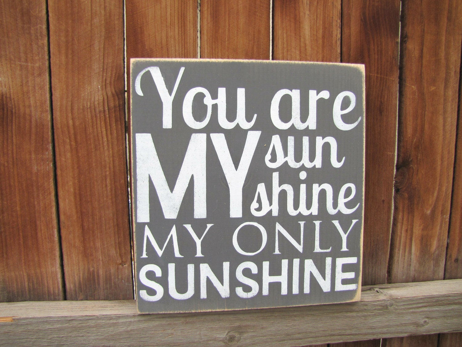 You Are My Sunshine My Only Sunshine Wooden Distressed Subway Art Sign Wall Hanging