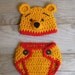 Winnie the Pooh Bear Hat & Diaper Cover (newborn-3month size) Inspired by Winnie the Pooh