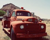 Fire Engine Art - Antique Red Fire Engine - Vintage Fire Truck - 8x10 Fine Art Photography