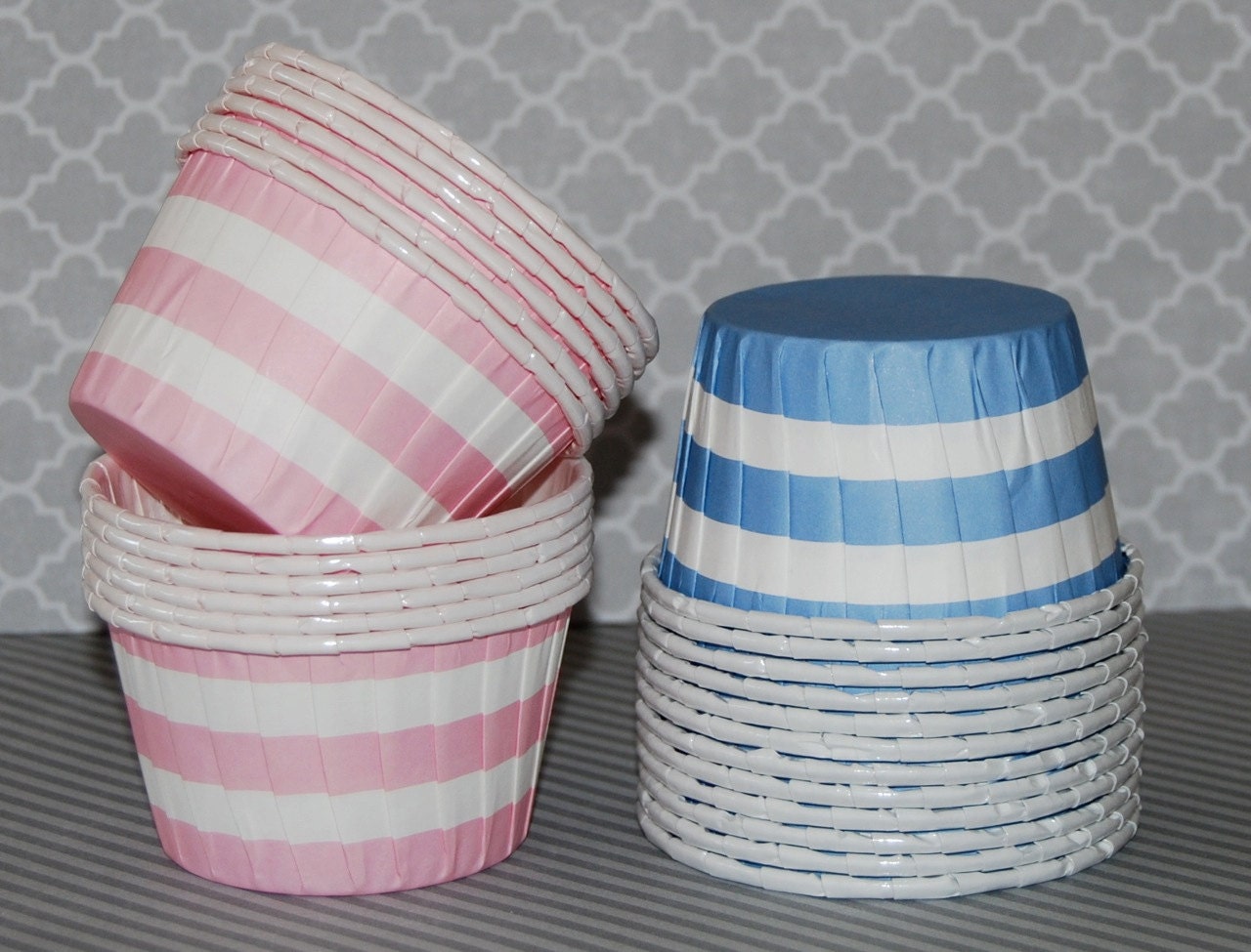 Candy Cups Nut Baking cupcake liners muffin grease proof treat dips sauces cups - (50 pcs) YOU PICK COLORS -Polka Dot or Stripe paper cups
